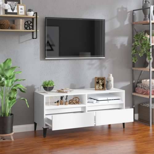 TV ormarić bijeli 100 x 34,5 x 44,5 cm od konstruiranog drva - Bijela 1 100 cm 34.5 cm Cijena