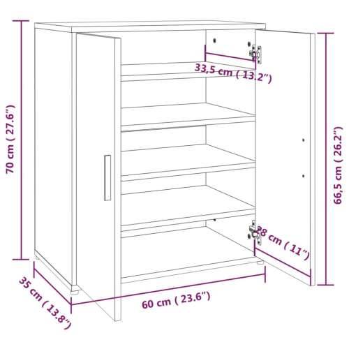 Ormarić za cipele boja hrasta 60 x 35 x 70 cm konstruirano drvo - Dimljeni hrast 60 x 35 x 70 cm 1 shoe cabinet with door Cijena