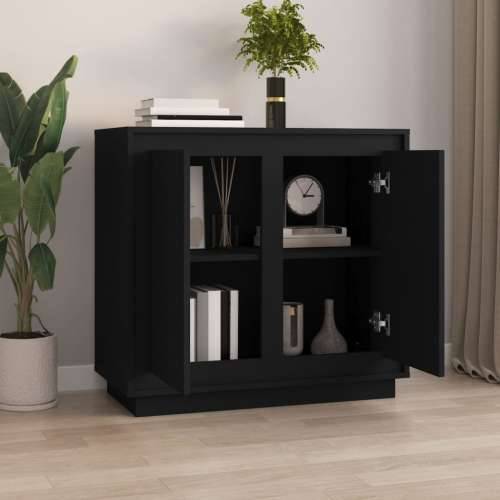 Komoda crna 80 x 34 x 75 cm od konstruiranog drva - Crna 1 Cijena