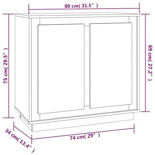 Komoda crna 80 x 34 x 75 cm od konstruiranog drva - Crna 1 Cijena