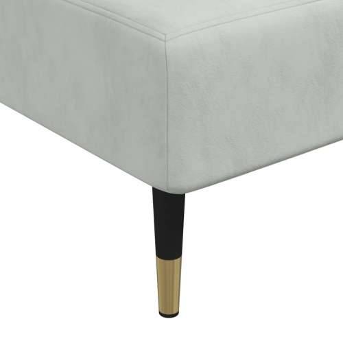 Kutna garnitura na razvlačenje svjetlosiva 279x140x70 cm baršun - Svjetlosiva Cijena