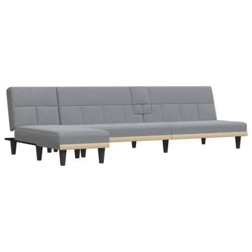 Kutna garnitura na razvlačenje svjetlosiva 255x140x70cm tkanina - Svjetlosiva Cijena