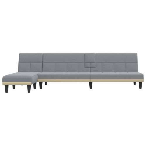 Kutna garnitura na razvlačenje svjetlosiva 255x140x70cm tkanina - Svjetlosiva Cijena