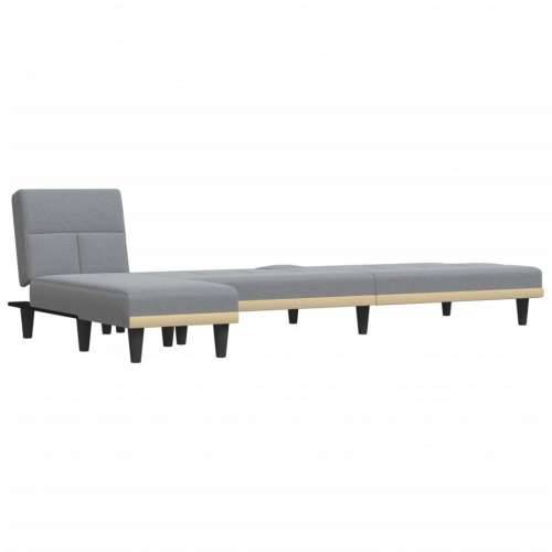 Kutna garnitura na razvlačenje svjetlosiva 255x140x70cm tkanina - Svjetlosiva Cijena