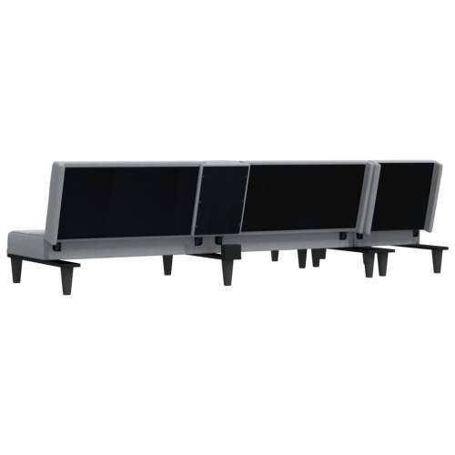 Kutna garnitura na razvlačenje svjetlosiva 255x140x70cm tkanina - Svjetlosiva Cijena