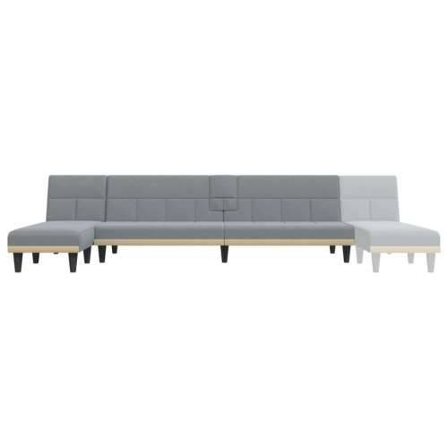 Kutna garnitura na razvlačenje svjetlosiva 255x140x70cm tkanina - Svjetlosiva Cijena