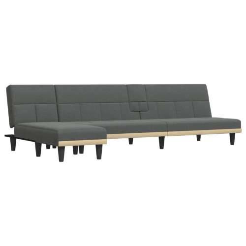 Kutna garnitura na razvlačenje tamnosiva 255x140x70 cm tkanina - Tamno siva Cijena