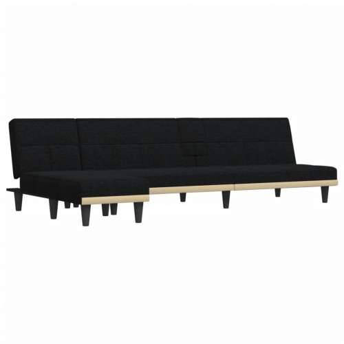 Kutna garnitura na razvlačenje crna 255x140x70 cm od tkanine - Crna Cijena