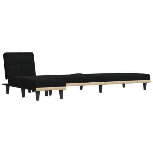 Kutna garnitura na razvlačenje crna 255x140x70 cm od tkanine - Crna Cijena