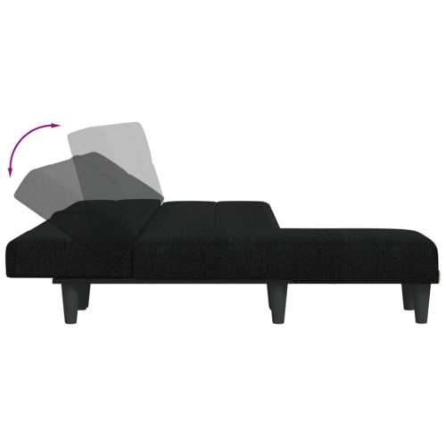 Kutna garnitura na razvlačenje crna 255x140x70 cm od tkanine - Crna Cijena