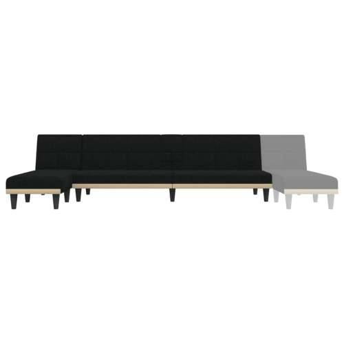 Kutna garnitura na razvlačenje crna 255x140x70 cm od tkanine - Crna Cijena