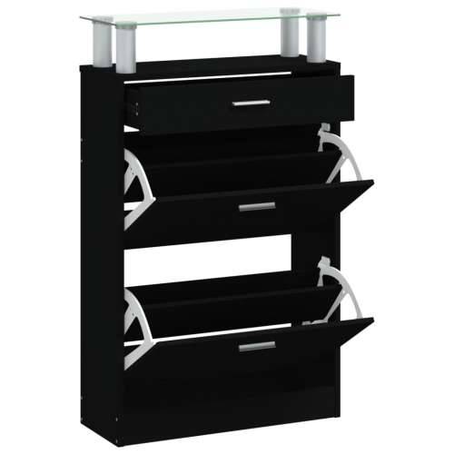 Ormarić za cipele crni 63 x 24 x 104 cm od konstruiranog drva - Crna 1 Cijena