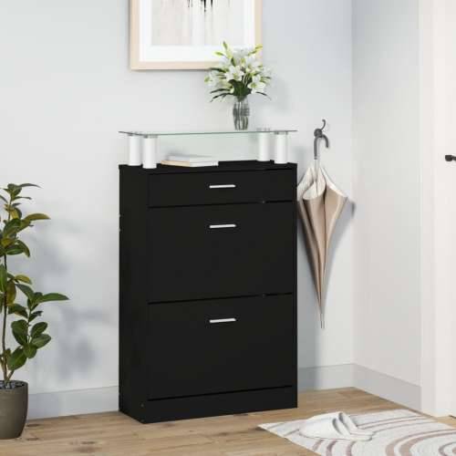 Ormarić za cipele crni 63 x 24 x 104 cm od konstruiranog drva - Crna 1 Cijena
