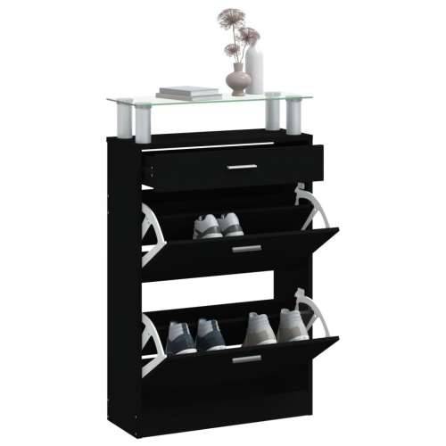 Ormarić za cipele crni 63 x 24 x 104 cm od konstruiranog drva - Crna 1 Cijena