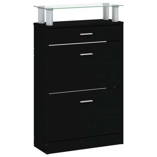 Ormarić za cipele crni 63 x 24 x 104 cm od konstruiranog drva - Crna 1 Cijena