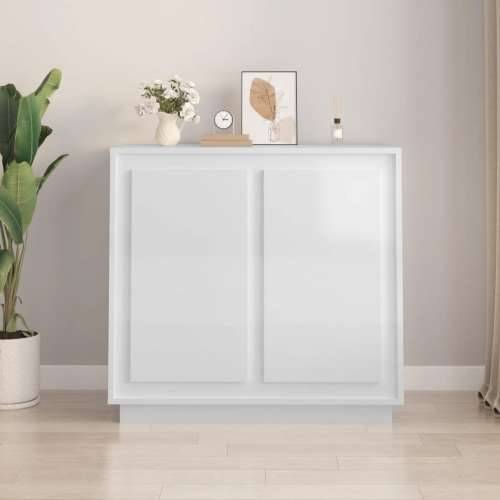 Komoda sjajna bijela 80 x 34 x 75 cm od konstruiranog drva - Visoko sjajno bijela 1 Cijena