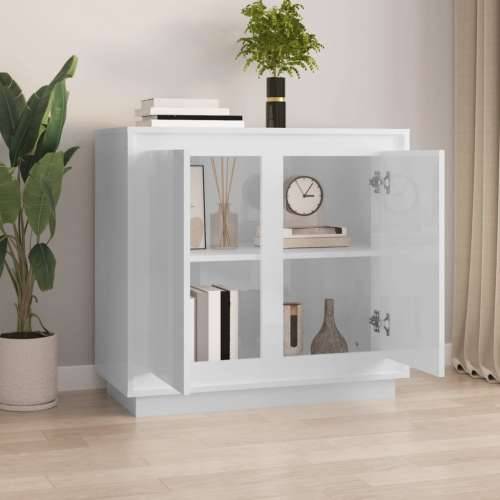 Komoda sjajna bijela 80 x 34 x 75 cm od konstruiranog drva - Visoko sjajno bijela 1 Cijena