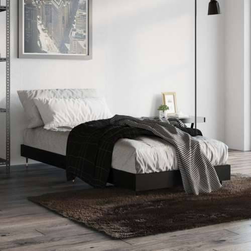 Okvir za krevet crni 75 x 190 cm od konstruiranog drva