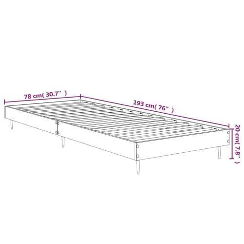 Okvir za krevet smeđi hrast 75x190 cm konstruirano drvo Cijena
