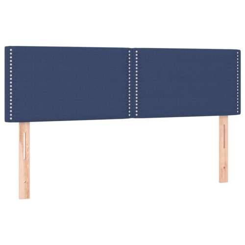 Krevet s oprugama i madracem plavi 140x200 cm od tkanine - Plava 140 x 200 cm Obično s čavlima Cijena