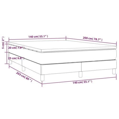 Krevet s oprugama i madracem plavi 140x200 cm od tkanine - Plava 140 x 200 cm 25 cm Cijena