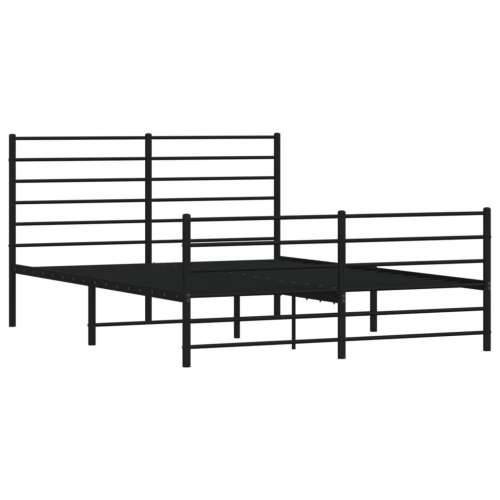 Metalni okvir kreveta uzglavlje i podnožje crni 120x190 cm Cijena