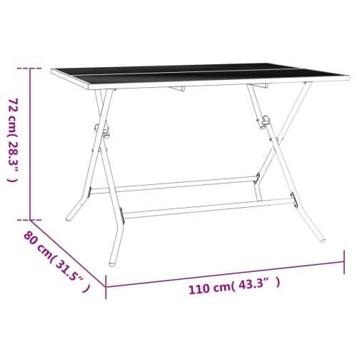Sklopivi vrtni stol antracit 110 x 80 x 72 cm od čelične mreže - 110 x 80 x 72 cm 1 Cijena