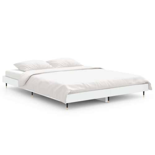 Okvir za krevet bijeli 135x190 cm konstruirano drvo Cijena
