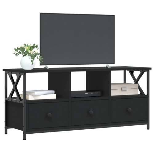 TV ormarić crni 102 x 33 x 45 cm konstruirano drvo i željezo - Crna 1 102 cm Cijena