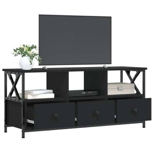 TV ormarić crni 102 x 33 x 45 cm konstruirano drvo i željezo - Crna 1 102 cm Cijena