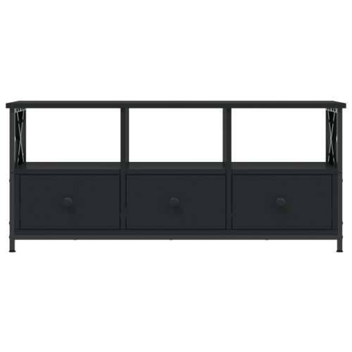 TV ormarić crni 102 x 33 x 45 cm konstruirano drvo i željezo - Crna 1 102 cm Cijena