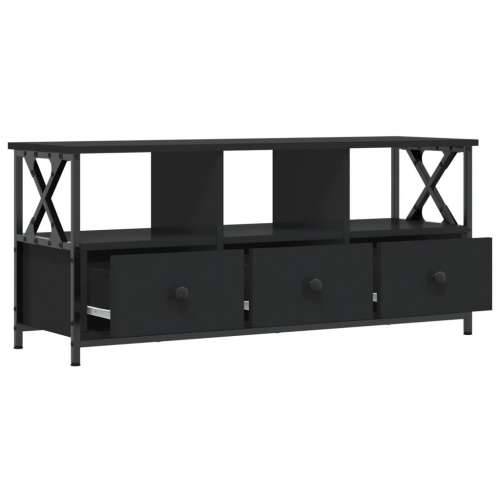 TV ormarić crni 102 x 33 x 45 cm konstruirano drvo i željezo - Crna 1 102 cm Cijena
