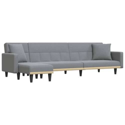 Kutna garnitura na razvlačenje svjetlosiva 275x140x70cm tkanina - Svjetlosiva Cijena