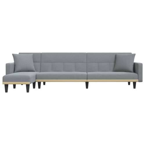 Kutna garnitura na razvlačenje svjetlosiva 275x140x70cm tkanina - Svjetlosiva Cijena