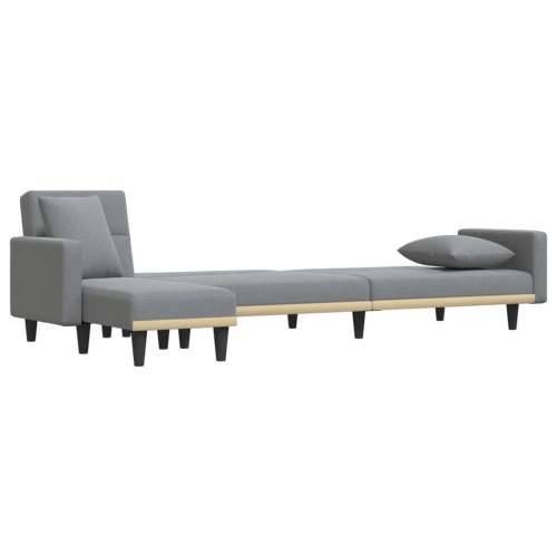 Kutna garnitura na razvlačenje svjetlosiva 275x140x70cm tkanina - Svjetlosiva Cijena