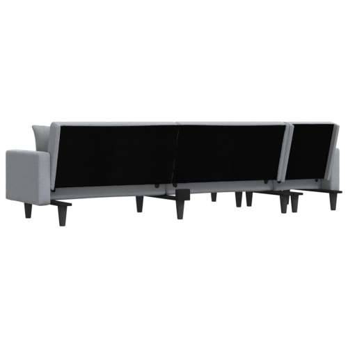Kutna garnitura na razvlačenje svjetlosiva 275x140x70cm tkanina - Svjetlosiva Cijena
