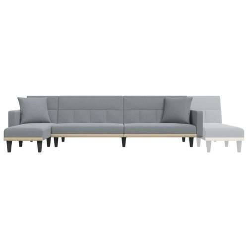 Kutna garnitura na razvlačenje svjetlosiva 275x140x70cm tkanina - Svjetlosiva Cijena