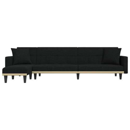 Kutna garnitura na razvlačenje crna 275x140x70 cm od tkanine - Crna Cijena