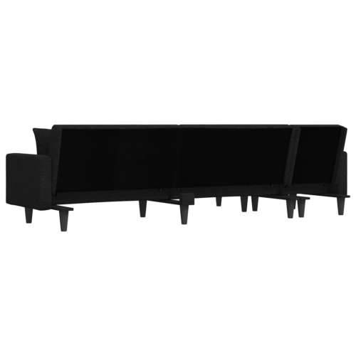 Kutna garnitura na razvlačenje crna 275x140x70 cm od tkanine - Crna Cijena