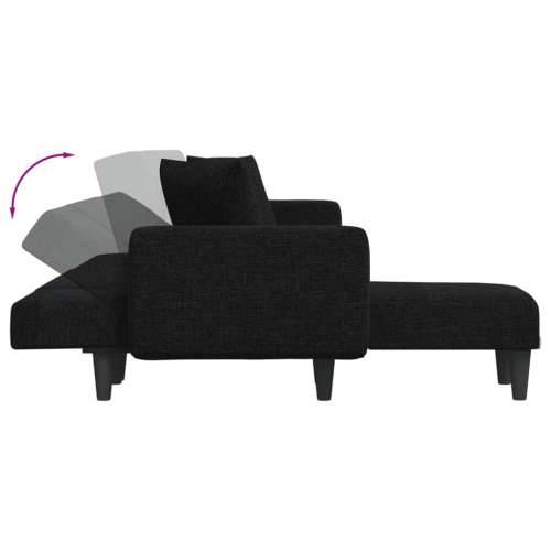 Kutna garnitura na razvlačenje crna 275x140x70 cm od tkanine - Crna Cijena