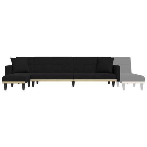 Kutna garnitura na razvlačenje crna 275x140x70 cm od tkanine - Crna Cijena