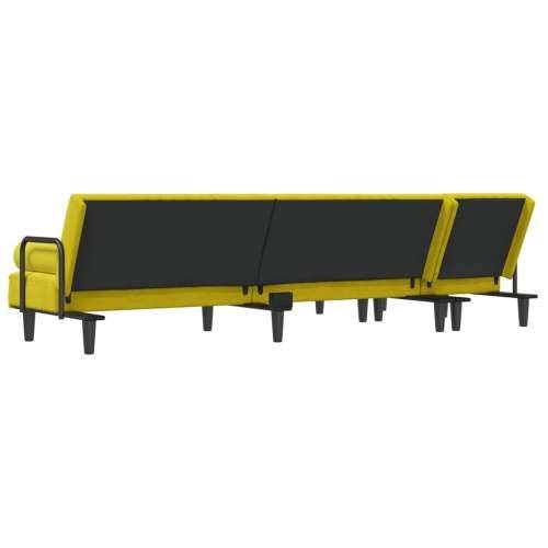 Kutna garnitura na razvlačenje žuta 260x140x70 cm baršunasta - Žuta Cijena