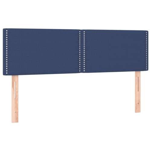 Krevet s oprugama i madracem plavi 140 x 190 cm od tkanine - Plava 140 x 190 cm Obično s čavlima Cijena