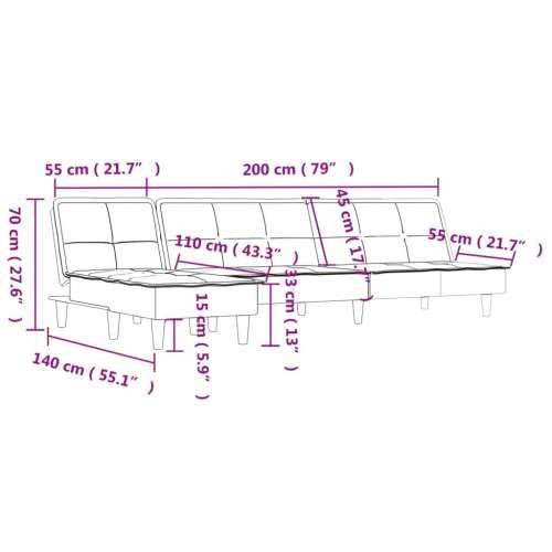 Kutna garnitura na razvlačenje tamnosiva 255x140x70 cm tkanina - Tamno siva Cijena