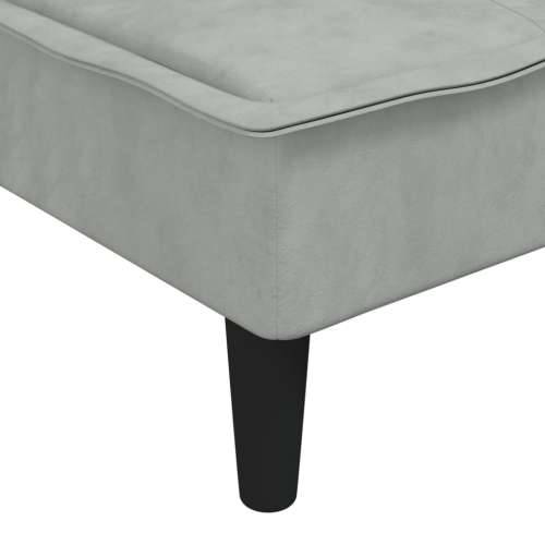 Kutna garnitura na razvlačenje svjetlosiva 255x140x70 cm baršun - Svjetlosiva Cijena