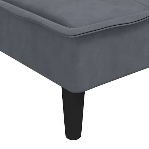 Kutna garnitura na razvlačenje tamnosiva 255x140x70 cm baršun - Tamno siva Cijena