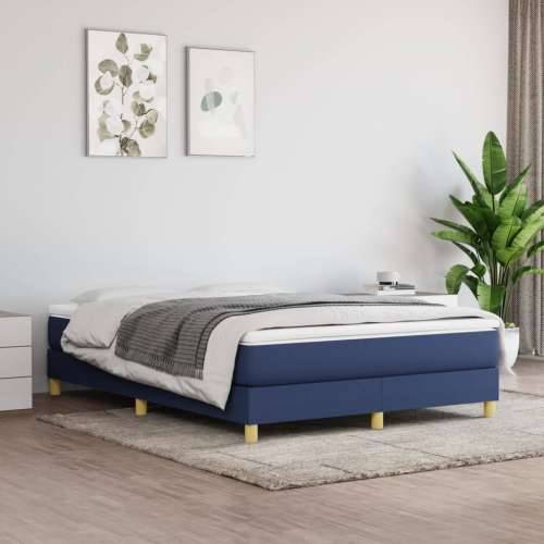 Krevet s oprugama i madracem plavi 140 x 190 cm od tkanine