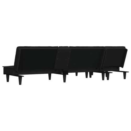 Kutna garnitura crna 255 x 140 x 70 cm baršunasta - Crna Cijena