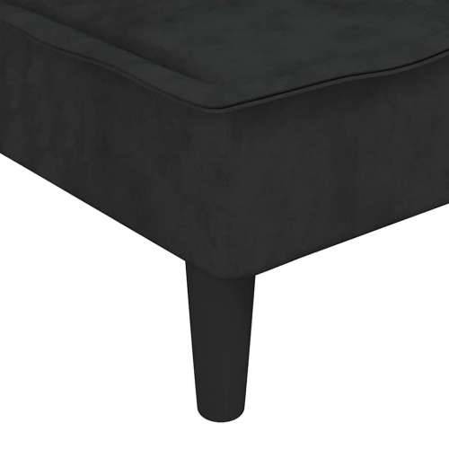 Kutna garnitura crna 255 x 140 x 70 cm baršunasta - Crna Cijena