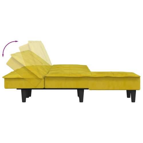 Kutna garnitura na razvlačenje žuta 255x140x70 cm baršunasta - Žuta Cijena